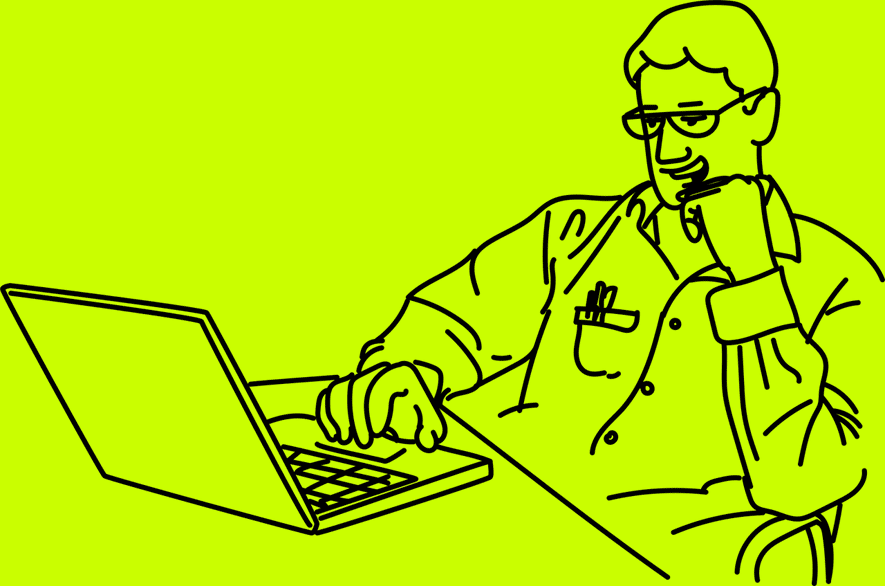 Wachten tot de website is ingeladen Man wacht achter laptop tot de website is ingeladen