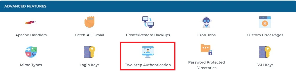 DirectAdmin Two-Step-Authentication button DirectAdmin Two-Step-Authentication button