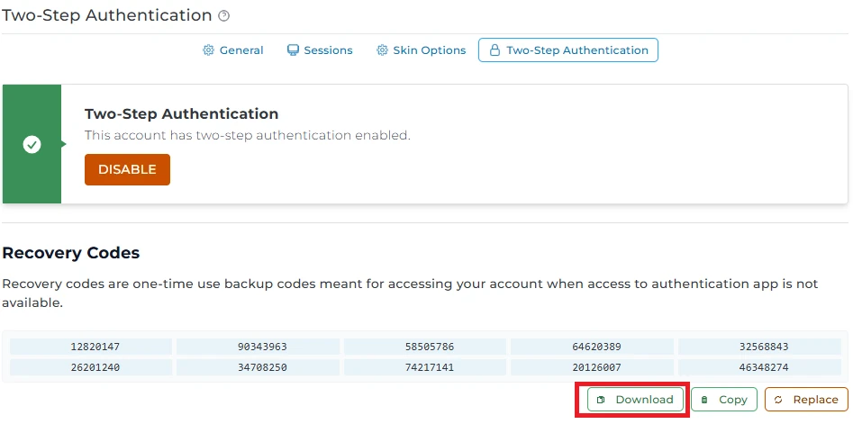 2FA herstelcodes downloaden 2FA herstelcodes downloaden